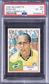 1995 Navarette Copa America 95 #59 Ronaldo Rookie Card - PSA EX-MT 6 (POP 3 None Higher!)